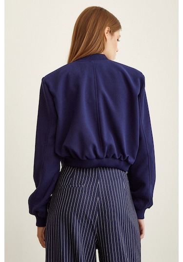 Never More Astarlı Çıt Çıtlı Mont Lacivert