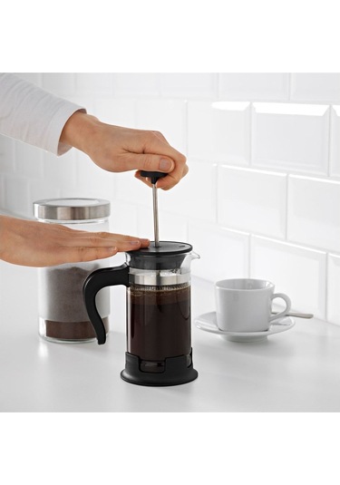 French Press 0,4 Litre Cam/paslanmaz Çelik Yükseklik: 17 Cm Çap: 8 Cm Siyah - Şeffaf