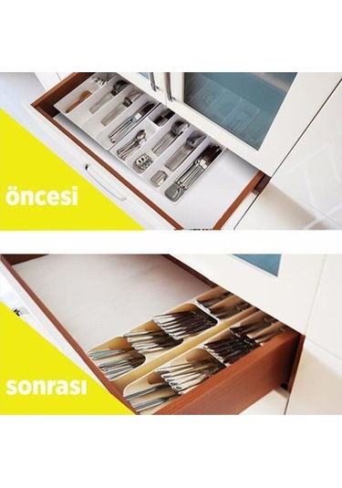 Mcblue 5 Bölmeli Çekmece Kaşıklık + Bıçaklık Beyaz