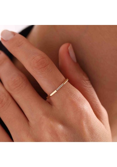 Altın Yüzük Single Form T12885 Renkli