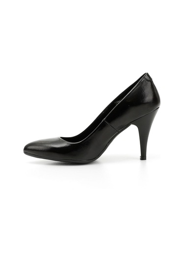 Gönderi R Siyah Rugan Sivri Burun İnce Topuklu Hakiki Deri Stiletto Siyah Rugan