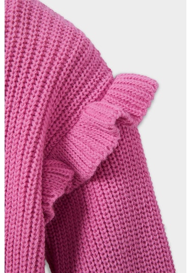 Defacto Kız Bebek Bisiklet Yaka Triko Kazak F2627a525wnpn280 Pembe