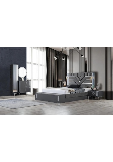 Lora Antrasit Bazalı Yatak Odası Takımı