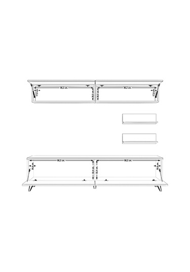 Decoraktiv Eko 5 Mdf Std Retro Tv Ünitesi Tv Sehpası Beyaz - Siyah Mermer