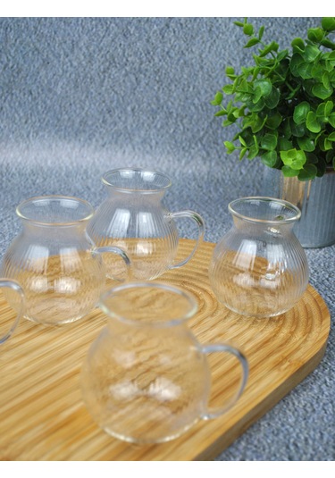 6'lı Keyfi Ala Çay Bardağı Kulplu Çay Takımı Tombul Bardak