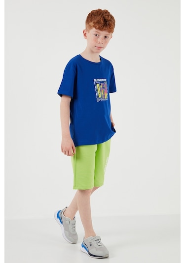 Lela Pamuklu Regular Fit Bisiklet Yaka Şortlu Alt-Üst Erkek Çocuk Takım 6212011 Saks