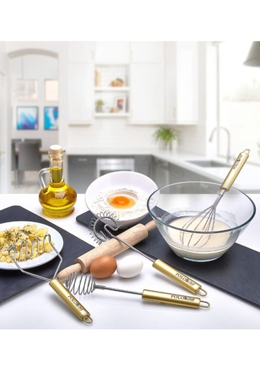 4 Lü Çırpıcı Set - Gold Altın