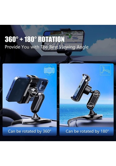 Araç 360 Derece Döndürme Dashboard Cep Telefonu Tutucu Araba İçin Sabitleme Kıskacı Standı 4 İla 7 Inç Akıllı Telefonlar İçin Uygun
