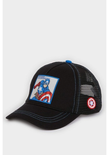 DeFacto Erkek Çocuk Marvel Avengers Etiket Baskılı Pamuklu Cap Şapka D9790A825SMBK27