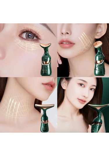 Lichen 3 In 1 Boyun Yüz Kaldırma Masaj Cihazı Microcurrent Foton Yeşil