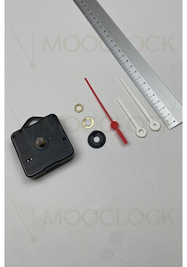 Saat Mekanizması, Akar Sessiz Duvar Saati Mekanizması, 14 Mm Şaft Askılı Kısa Beyaz