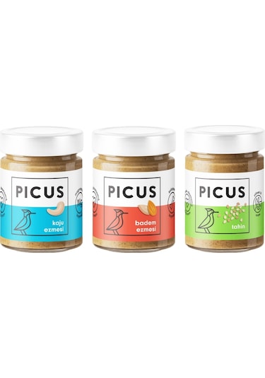 Picus Kaju Ezmesi 195 G + Badem Ezmesi 195 G + Tahin 285 G