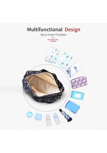 Xindoker Siyah Çok Fonksiyonlu Anne Bebek Çantası - İç Mekan Düzeni, Isı Yalıtımı, Bebek Arabası Bağlama Ve Değişme Pedli 4'ü 1 Torba Siyah