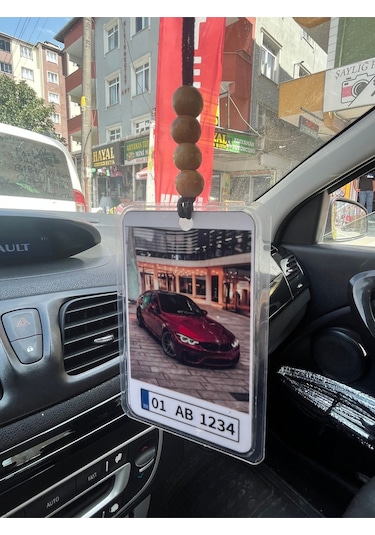 Kişiye Özel Araba Fotoğraflı Ve Plaka Yazılı Dikiz Aynası Süsü Hediye Aksesuar