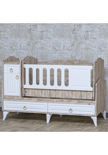 Garaj Home Sude Membran Asansörlü Beşik Yatak Ve Uyku Seti Beyaz