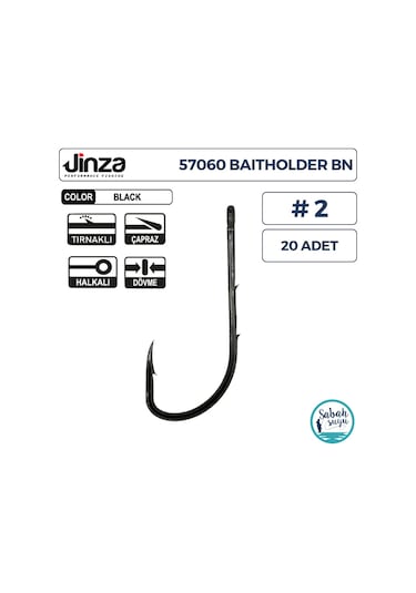 Jinza 57060 Baitholder Tırnaklı Delikli İğne 2 20 Adet Siyah
