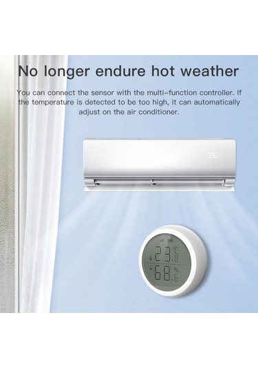 Geeroyoo Tuya Akıllı Zigbee Sıcaklık Ve Nem Sensörü Zeka Sahnesi Gerçek Zamanlı Algılama Termometresi