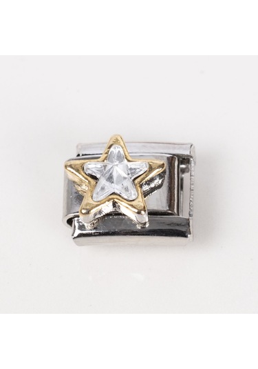 Nur Silver Taşlı Yıldız Çelik İtalyan Charmı Nur-ic00011 Silver
