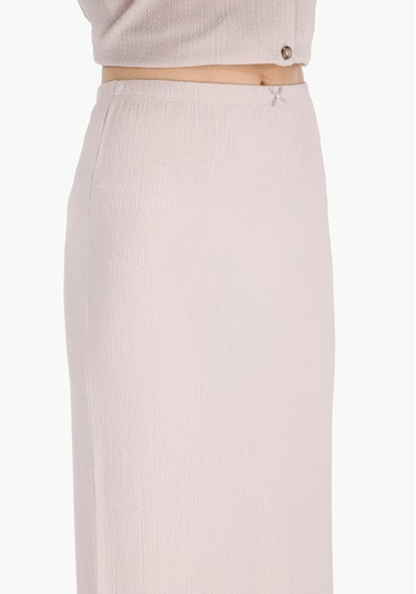 Colins Slim Fit Düz Kadın Bej Etek Cl1075023 Q1.v1 Beı Bej