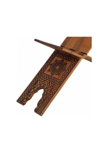 Selçuklu Yakma Desenli Ahşap Rahle Büyük 65 CM