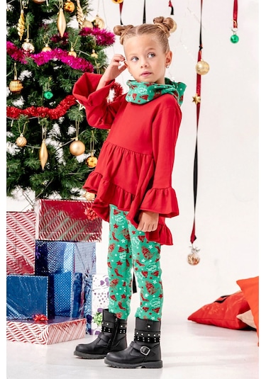 Kız Çocuk Noal 3'lü Grinch Tayt Takım Yeşil