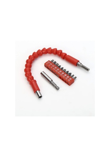 Konesam 10 Adet Tornavida Ucu, 1 Uzunlaştırıcı Çubuk Ve Esnek Girişli Elektrikli Matkap Aksesuar Seti