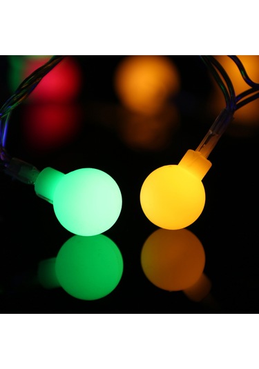 Suofeng Usb Led Toplum Işığı Dış Mekan Kamp Dekorasyonu - Renkli Toplar, 10m 80 Işık, Sürekli Açık Modu