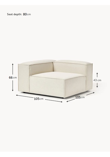 Most Mollis Köşe Modül Berjer 01 Fitilli Kırık Beyaz Kadife Kumaş