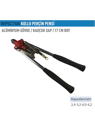 Wp Pro Kollu Perçin Pensi Alüminyum Gövde Kauçuk Sap 17cm Sc704