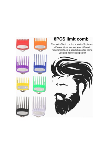 Samdoo 8 Parça Renkli Limit Tüken Wahl Elektrik Sac Kesici Uyumlu Ev Ve Salonu İçin Saç Kesim Aracı Seti Rastgele Renk