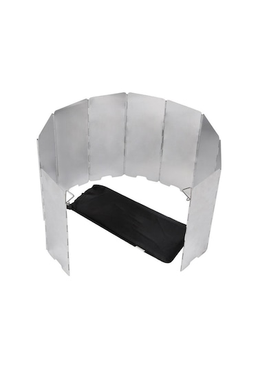 Novahub Katlanabilir Kamp Ocak Rüzgar Kalkanı 10 Tabak Alüminyum, Depolama Çantası İle Gümüş Gümüş