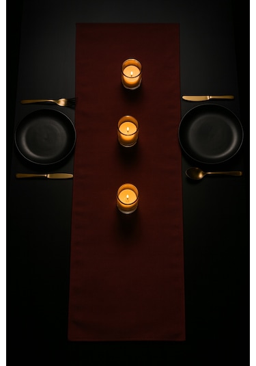 Bordo Şık Masa Runnerı 50x150 Cm Modern Ve Zarif Masa Örtüsü Runner Bordo