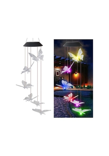 Sw Future Solar Rüzgar Çanı Renk Değiştiren Kelebek Lamba