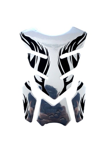 Gümüş Koruyucu Kapak Motosiklet Tankı Ped Koruyucu Alev Etiket 3d Tankpad Etiket Motosiklet Çıkartması