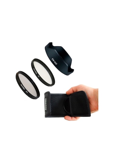 Raypro UV + Polarize Filtre 55 MM + EW-60E Parasoley + Filtre Çantası