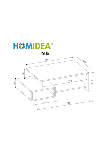 Dux Dekoratif Orta Sehpa Antrasit - Ceviz