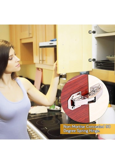 10 Adet Tas Deliksiz Mobilya Dolap Menteşesi Galvaniz