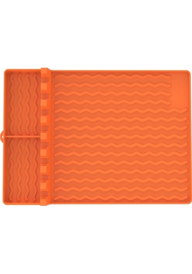 Ulzyvf Yan Turuncu Spatula Raf Matı, Izgara Yüksek Isıya Dayanıklı Barbekü Aleti 3'ü 1 Arada Turuncu