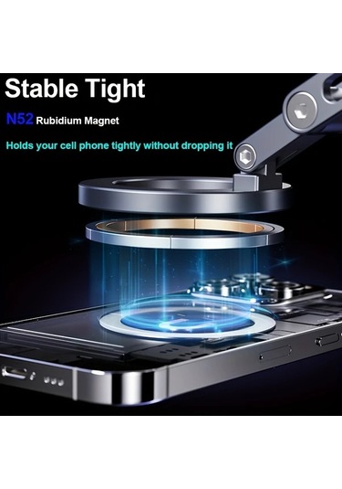 Willowhaven Desiontal X53 Emme Kupasi Araba Vakumlu Manyetik Telefon Tutucu 360 Derece Metal Ayarlanabilir Stand Kompakt