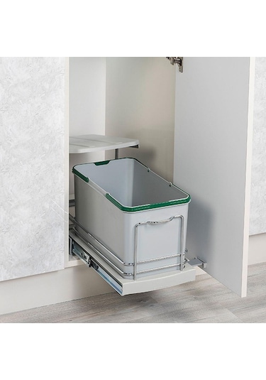 Starax Raylı Plastik Gövde Çöp Kovası 16 Lt. S-2573-G. Gri