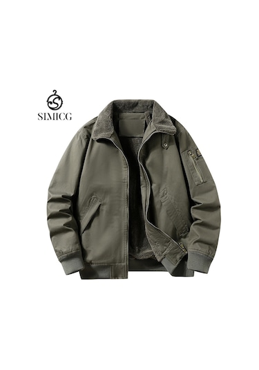 Yeni Kışlık Sıcak Polar Dolgulu Ceket Yeşil