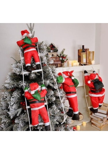 Novahub Noel Kolye Noel Baba Asılı Bebek Merdiveni Halat Tırmanma Yeni Yıl Ağacı Dekorasyon Noel Ağacı Asılı Dekorlar 60cm 1 Santa 60cm 1 Santa
