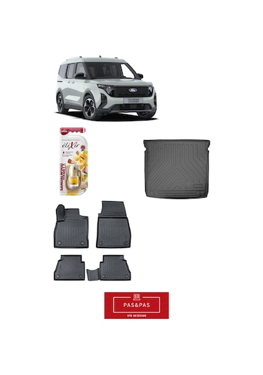 Ford Courier 2025 Model 5d Havuzlu Paspas Ve Bagaj Havuzu Set + Araç Kokusu