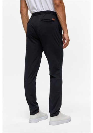 Lacivert Slim Armürlü Jogger Pantolon Lacivert