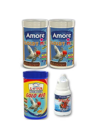 Japon Balığı Yemi 3x250ml ve Su Berraklaştırıcı Seti + 30cc Clear