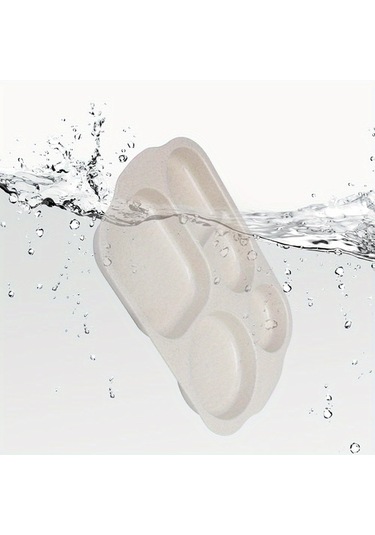 4 Parçalı Plastik Çocuk Tabağı, Ayırıcı Tabak, Kırılmaz Menü Tabağı