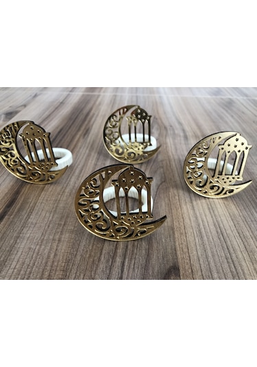 Ramazan Özel Peçete Halkası Model-2 6 Adet Çok Renkli