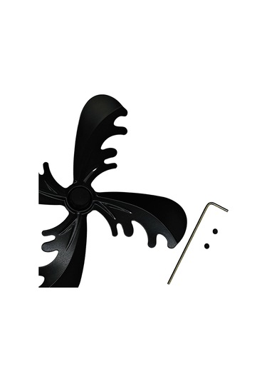 Suntek Magideal Şömine Vantilatör Pervanesi 18 Cm Vidalı Odun Siyah