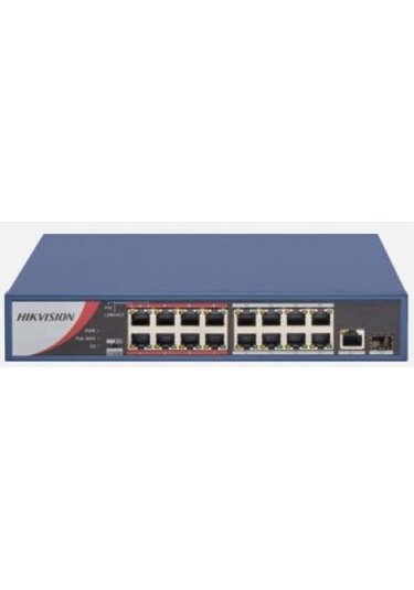Hikvision DS-3E0318P-E/M (B) 16 Port Poe Yönetilemez Switch