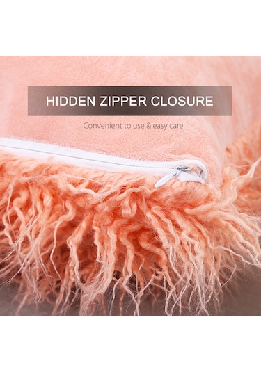 Geekyou Pembe 45x45cm Yumuşak Tüylü Dekoratif Yastık Kılıfı - Gizli Fermuarlı, Düşük Tüketimli, Ev/araba/uyku Odası Uygun Yastık İçeriği Yok Diğer